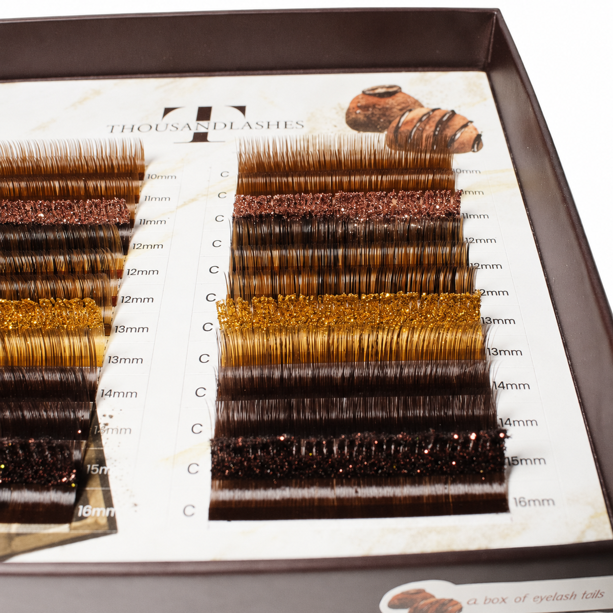 0.05 volume lashes in mixed lengths for lash artists