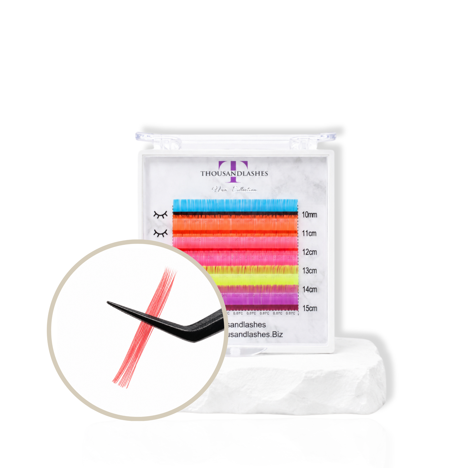 0.07 UV neon color lashes