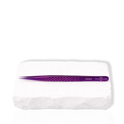 Azara Lash Tweezer displayed horizontally showing slim straight design and precision tip