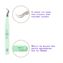 LIGHT GREEN SUMMER, SPRING COLLECTION LASH TWEEZER