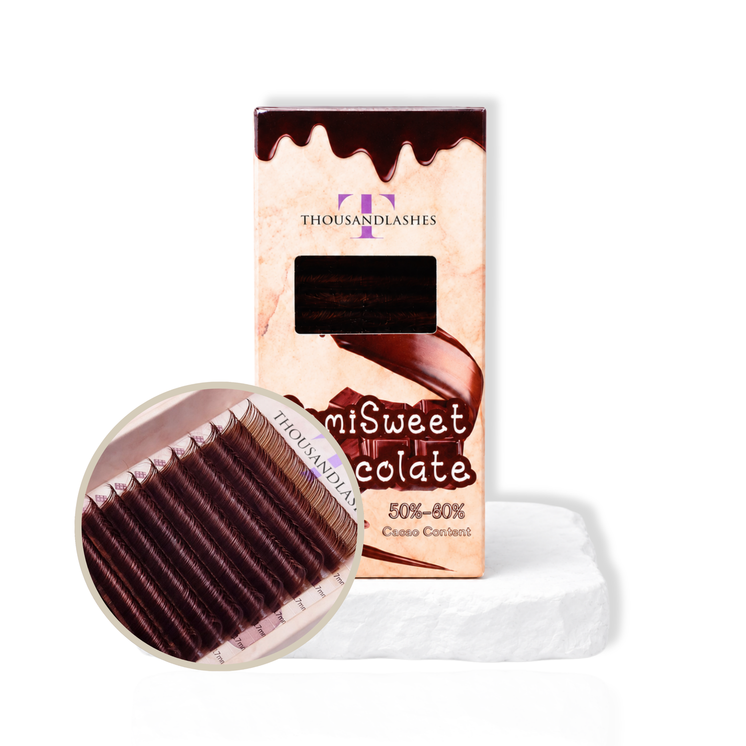 Chocolate Brown Lash Extensions Single Length