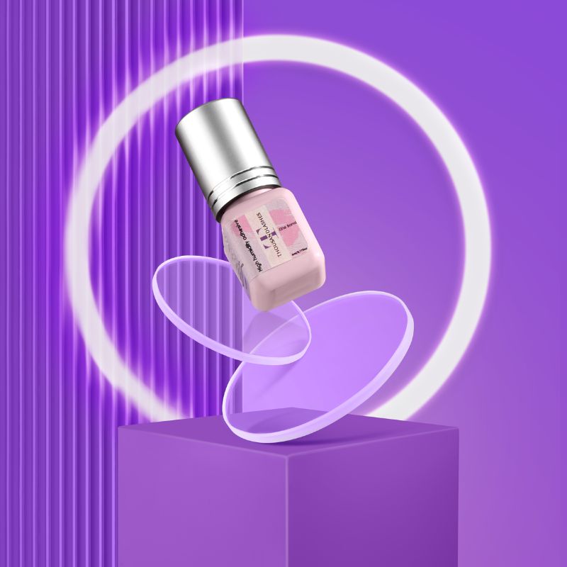 Creative product image on purple background
Elite High Humidity Adhesive by ThousandLashes professional eyelash extension glue designed for high humidity lash rooms