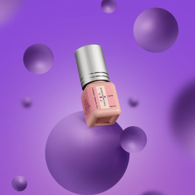Creative purple background product image
Optite Low Humidity Adhesive by ThousandLashes for professional lash artists needing fast drying eyelash extension adhesive