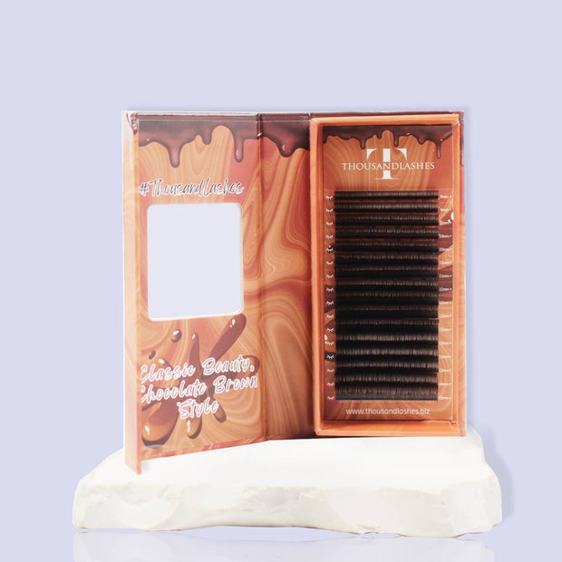 0.15 CHOCOLATE BROWN STYLE FLAT LASHES MIXED LENGTH 8-15MM