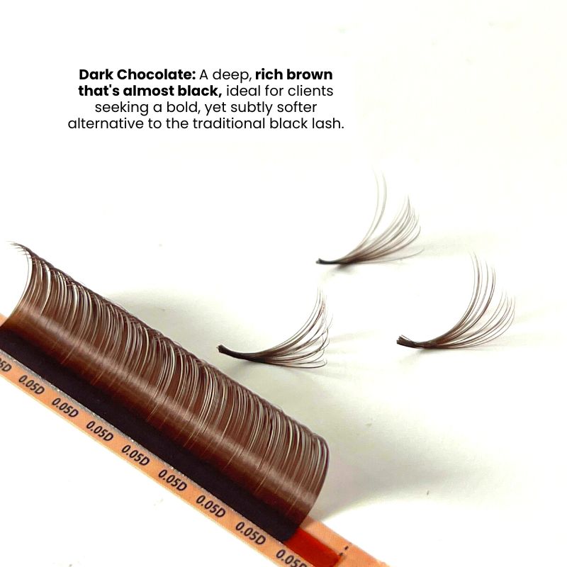 Dark chocolate brown colored lashes