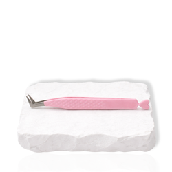 Diamond grip L lash tweezers