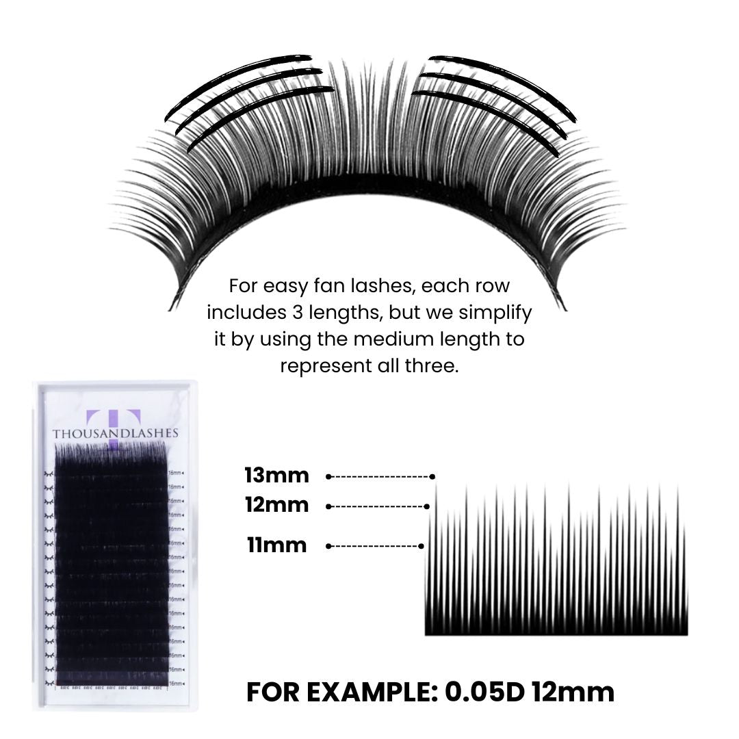 Easy Fan Lashes with lightweight faux silk fibers for fluffy volume lash extensions