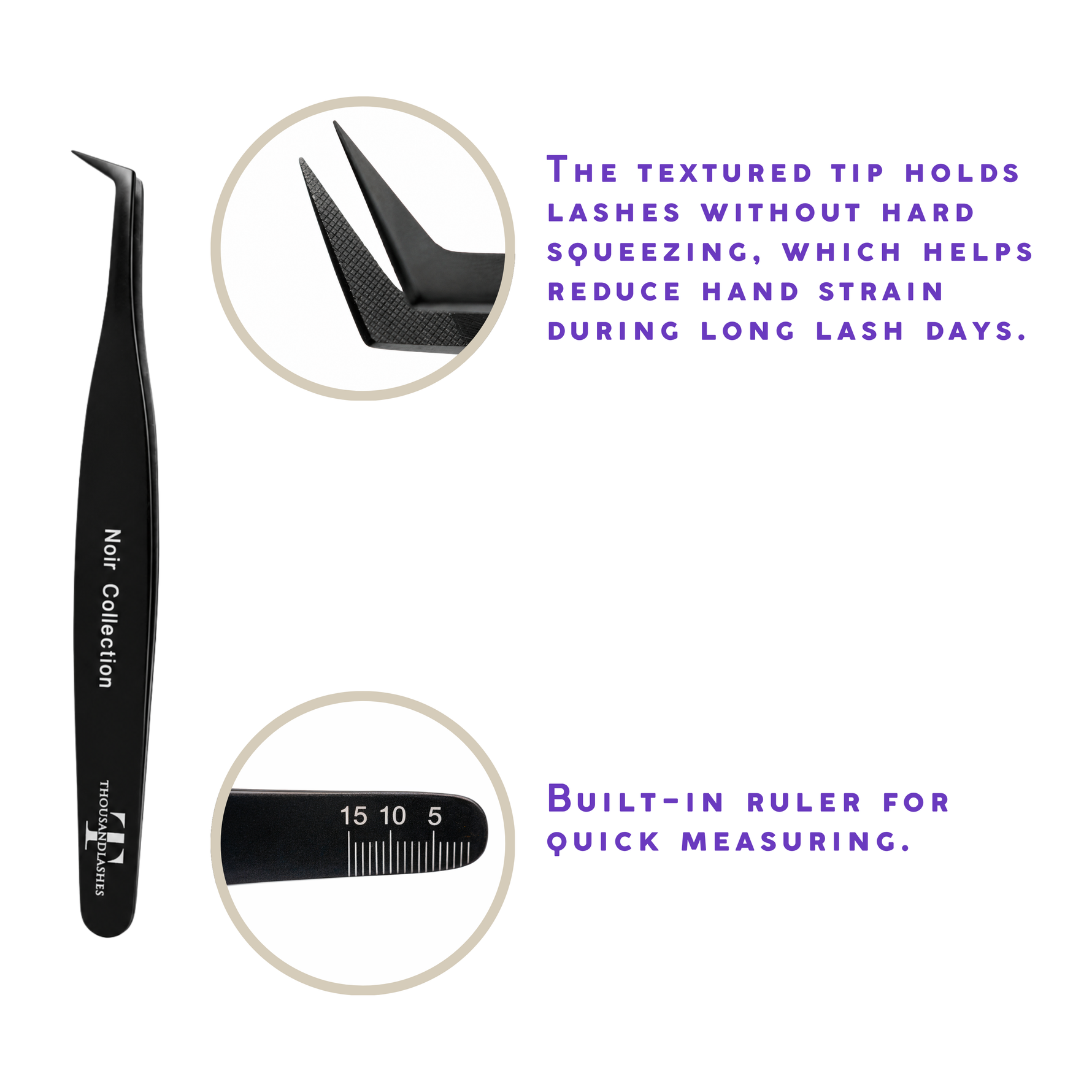 Fiber tip lash tweezers