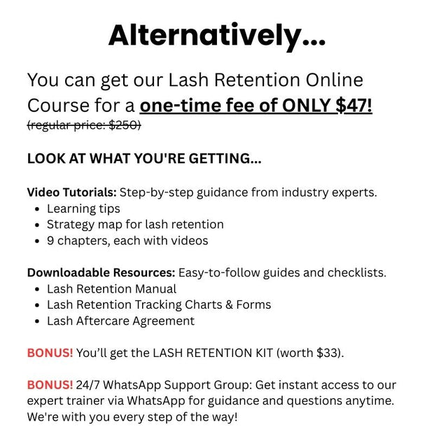 Improve lash retention training online