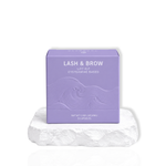 Lash and Brow Lift Kit cysteamine based in a purple box labeled with 5 capsules displayed on a white surface.