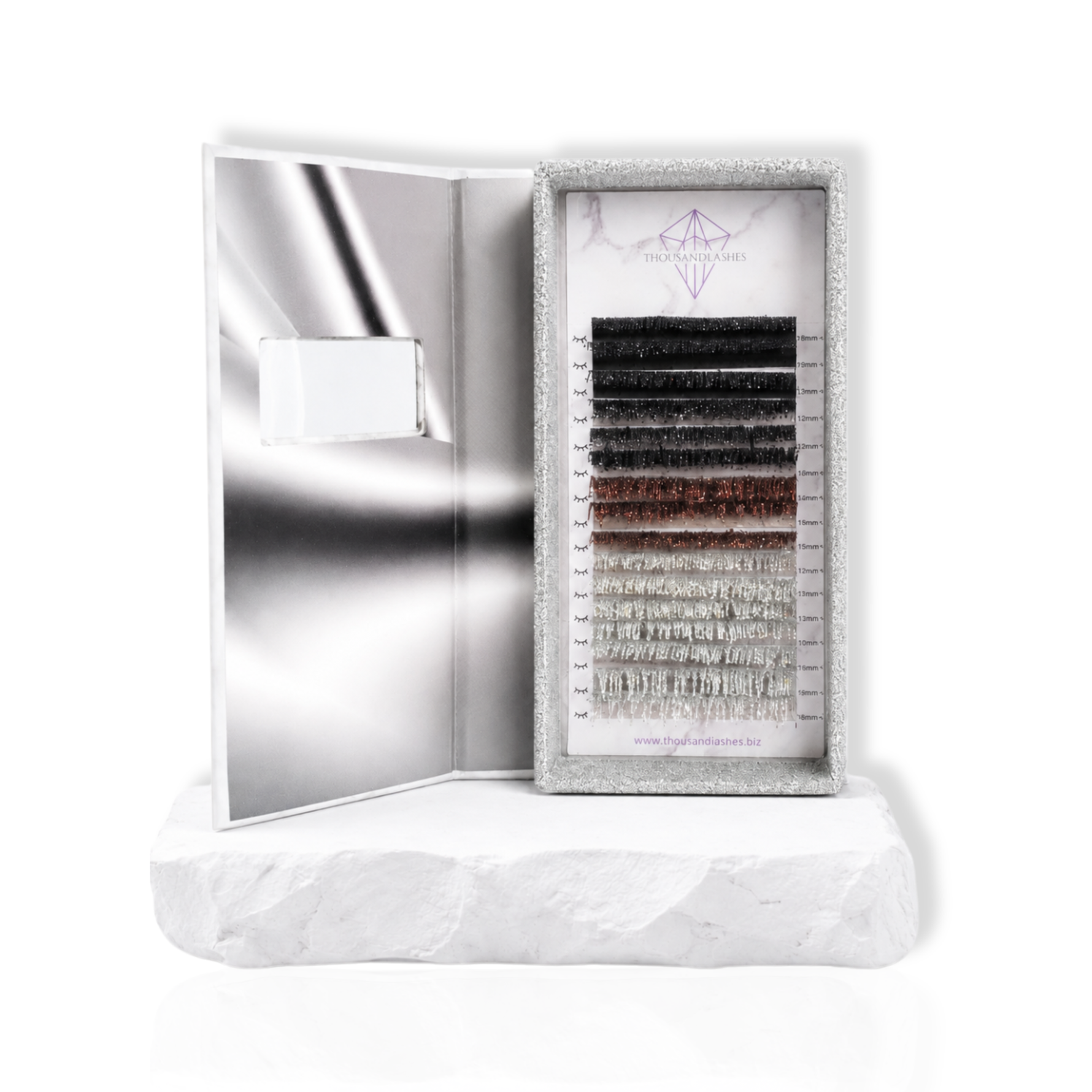 Mixed-length glitter lashes