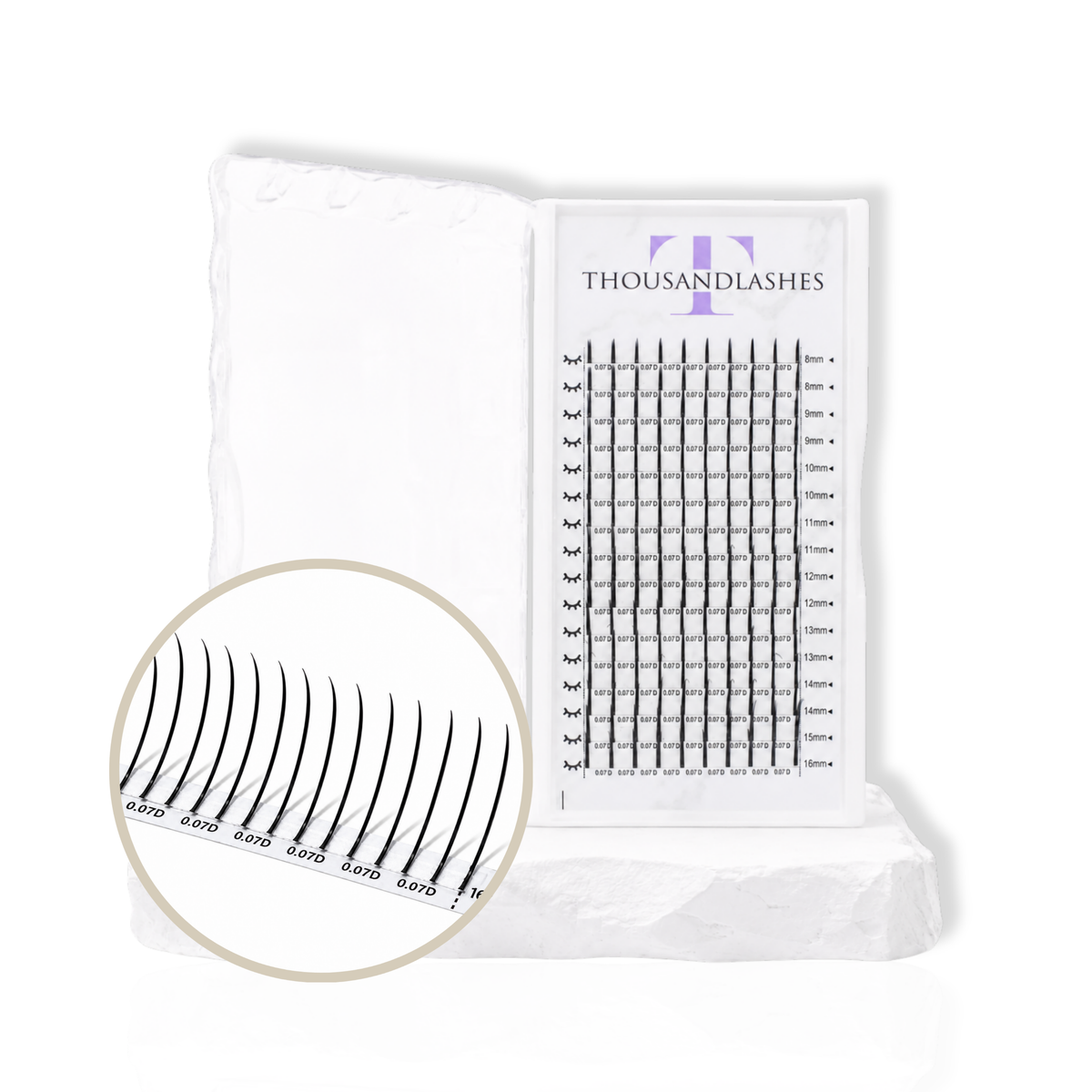 Mixed length 0.07 lash wisps for volume sets