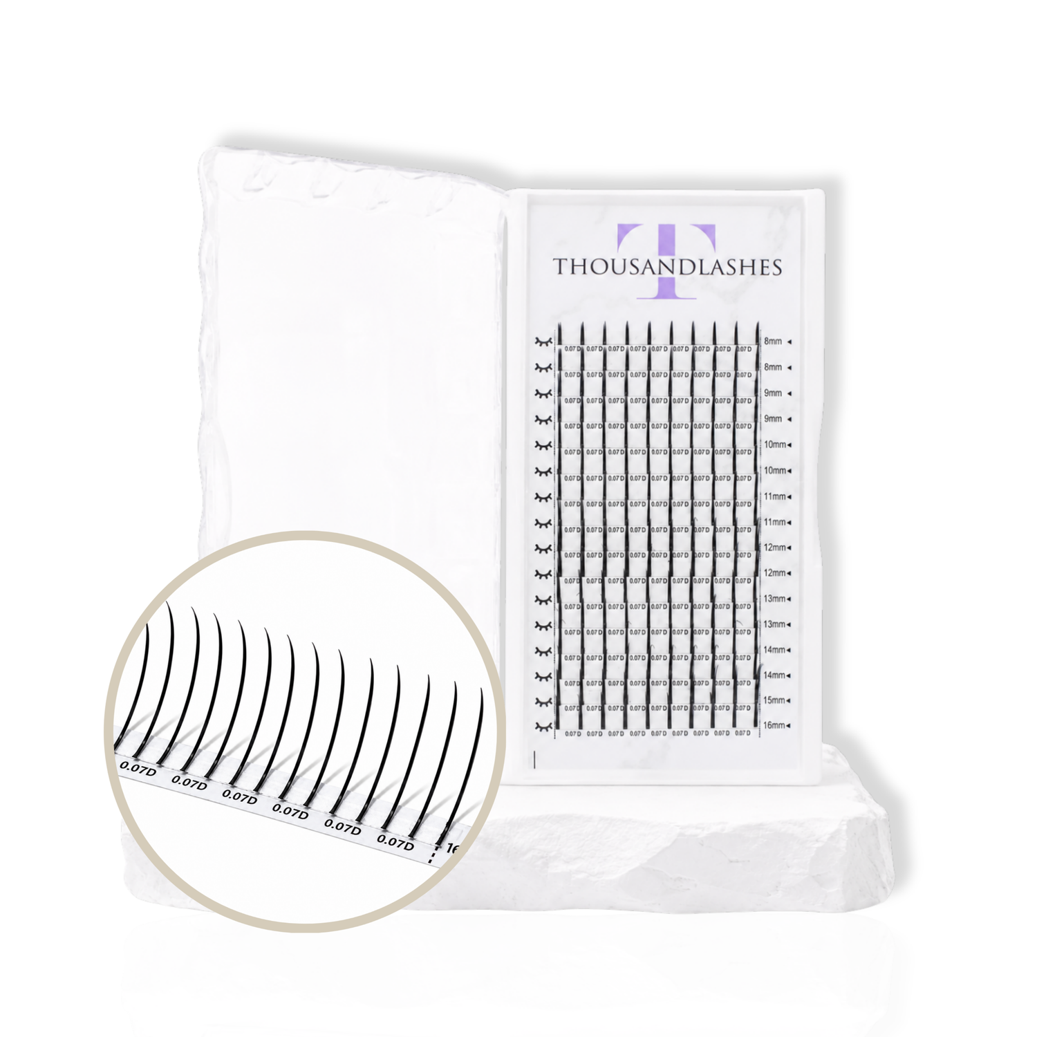 Mixed length 0.07 lash wisps for volume sets
