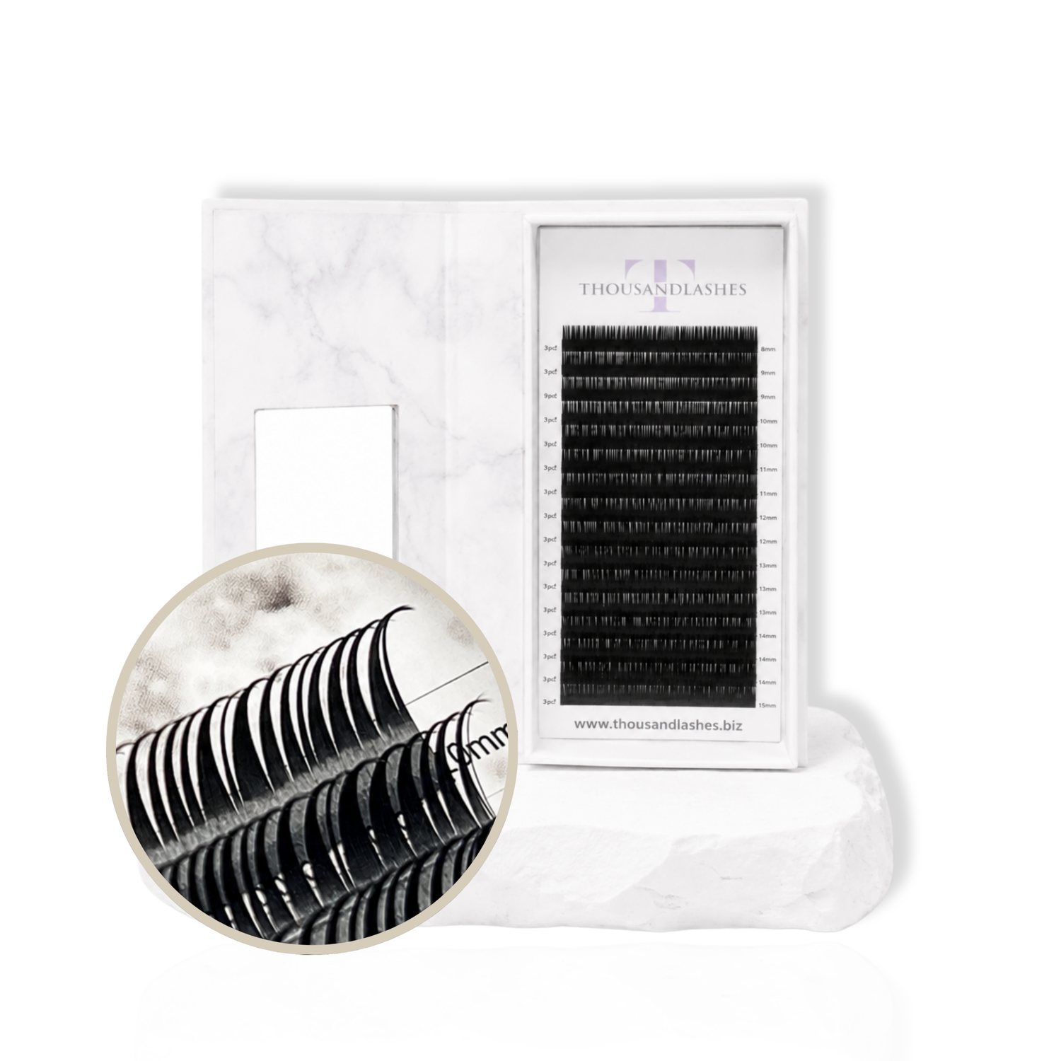 Mixed length wet lash trays for lash artists
