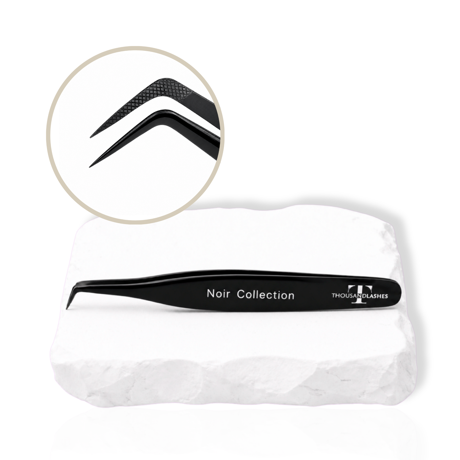 Noir fiber tip 90 degree tweezer