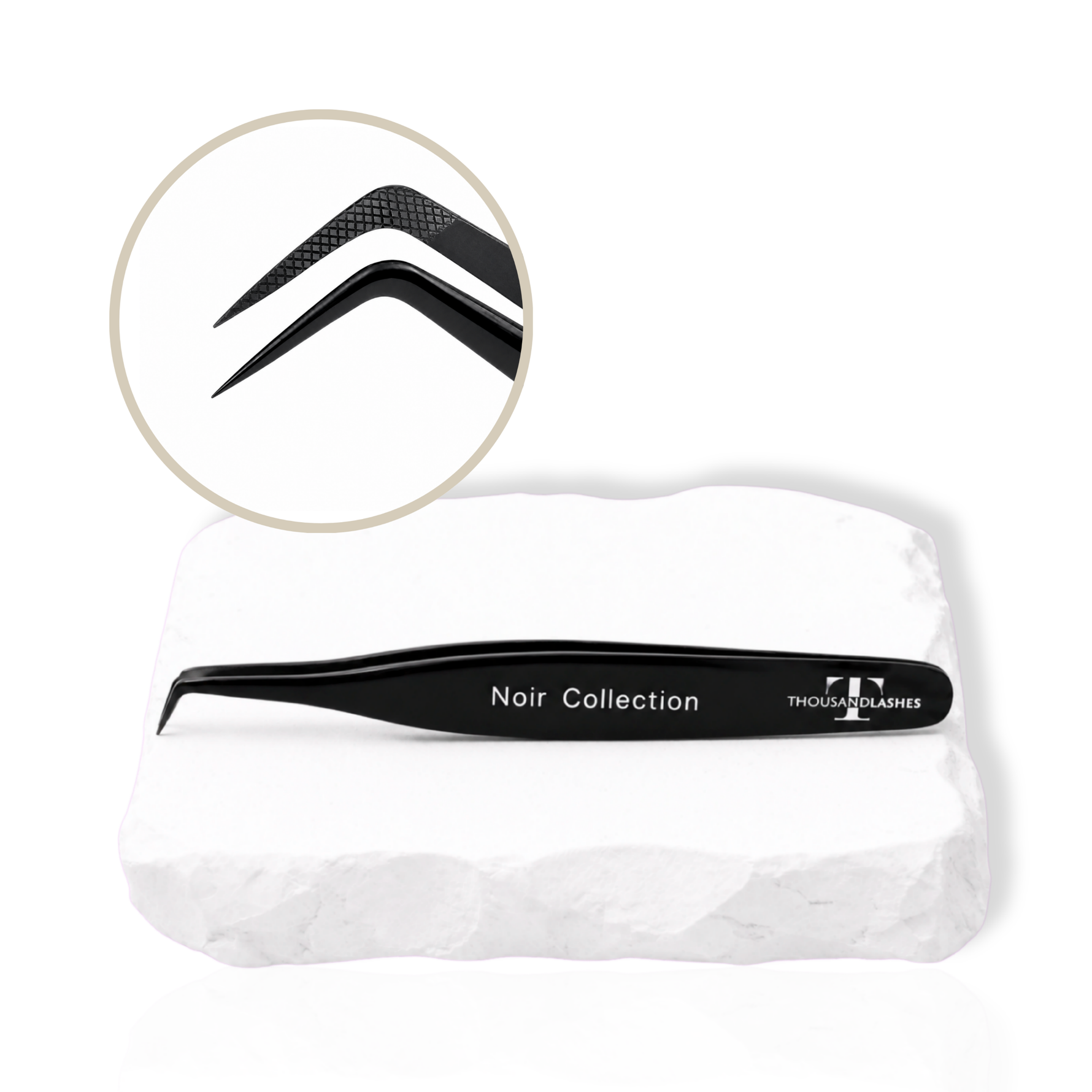 Noir fiber tip 90 degree tweezer