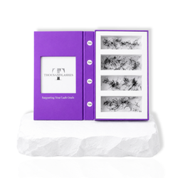 Open ThousandLashes Pro Made Volume Fans Mix Length eyelash extension tray showing organized rows of pre-made volume lash fans