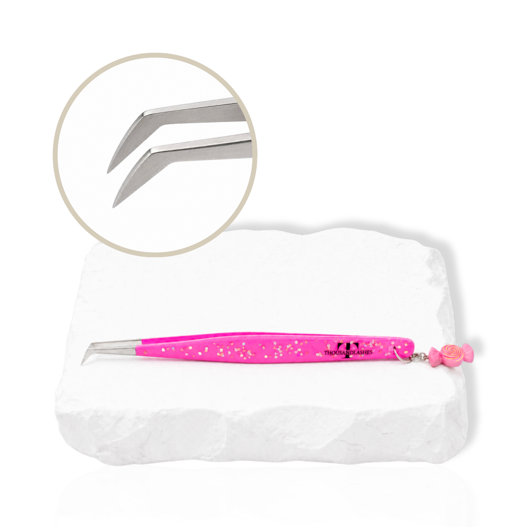 Pink tweezers