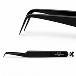 Premium Black Tweezers Duo displayed with two black precision lash tools used for classic and volume lash extension techniques
