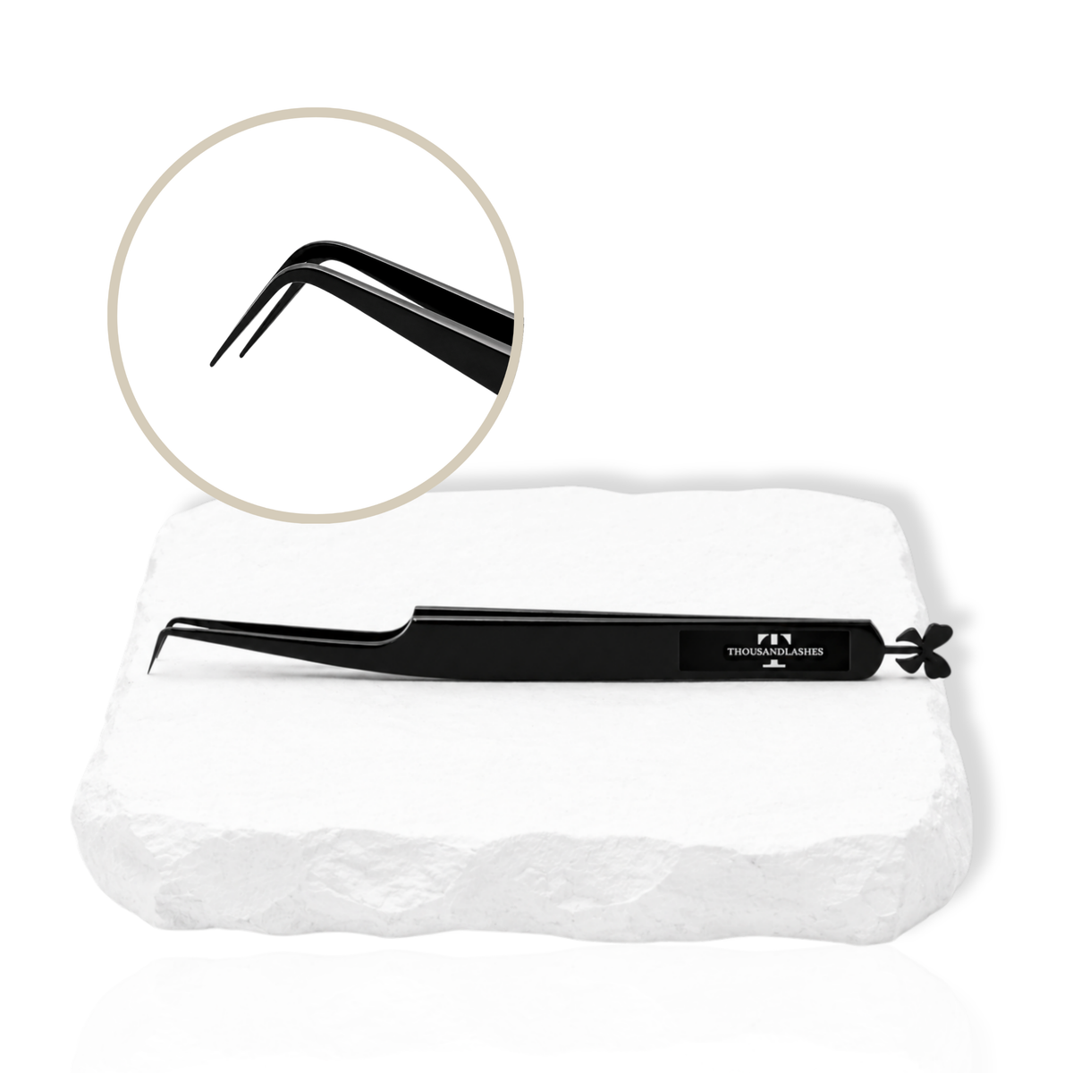 Premium black 90 degree eyelash tweezer