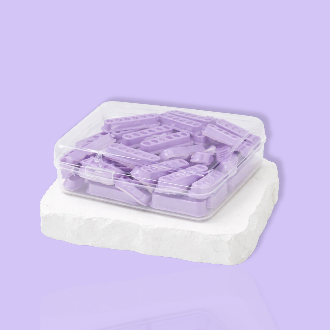 Purple glue trays for lashes