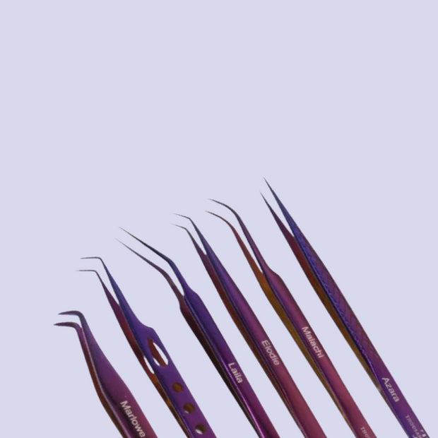 Purple lash tweezers