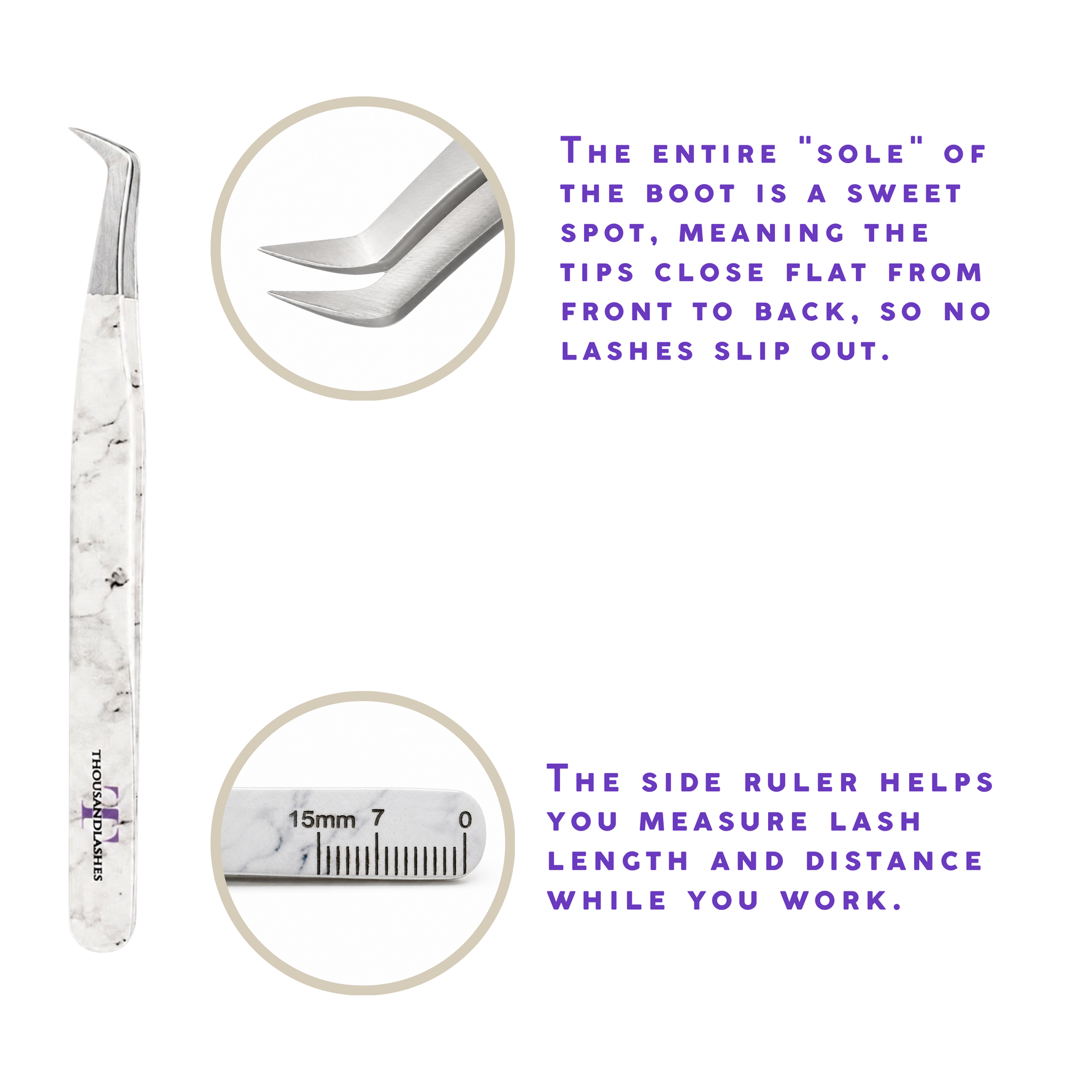 Short tip lash tweezers