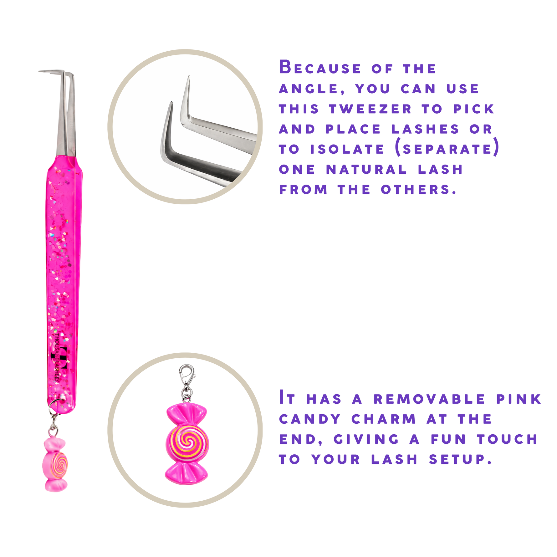 Stainless steel lash tweezers