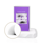 ThousandLashes 14D Pro Made Volume Fans Mix Length eyelash extension tray with lightweight pre-made volume fans displayed on a white platform