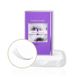 ThousandLashes 3D Pro Made Volume Fans Mix Length eyelash extension tray with lightweight pre-made volume fans displayed on a white platform