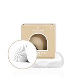 Thousandlashes 14D Pro-Made Volume Fans in beige lash tray with fan close-up