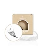 Thousandlashes 7D Promade Wispy Lashes in beige box with single fan close-up