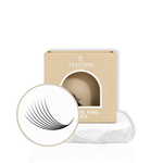 Thousandlashes 8D Pro-Made Volume Fans in beige lash tray with fan close-up