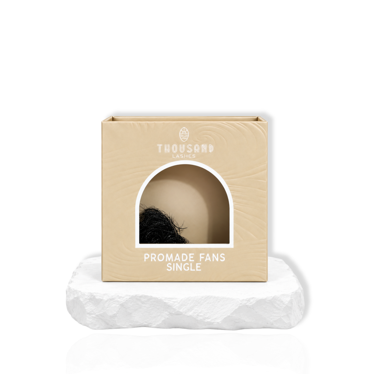 Thousandlashes  Pro-Made Volume Fans in a closed beige lash tray