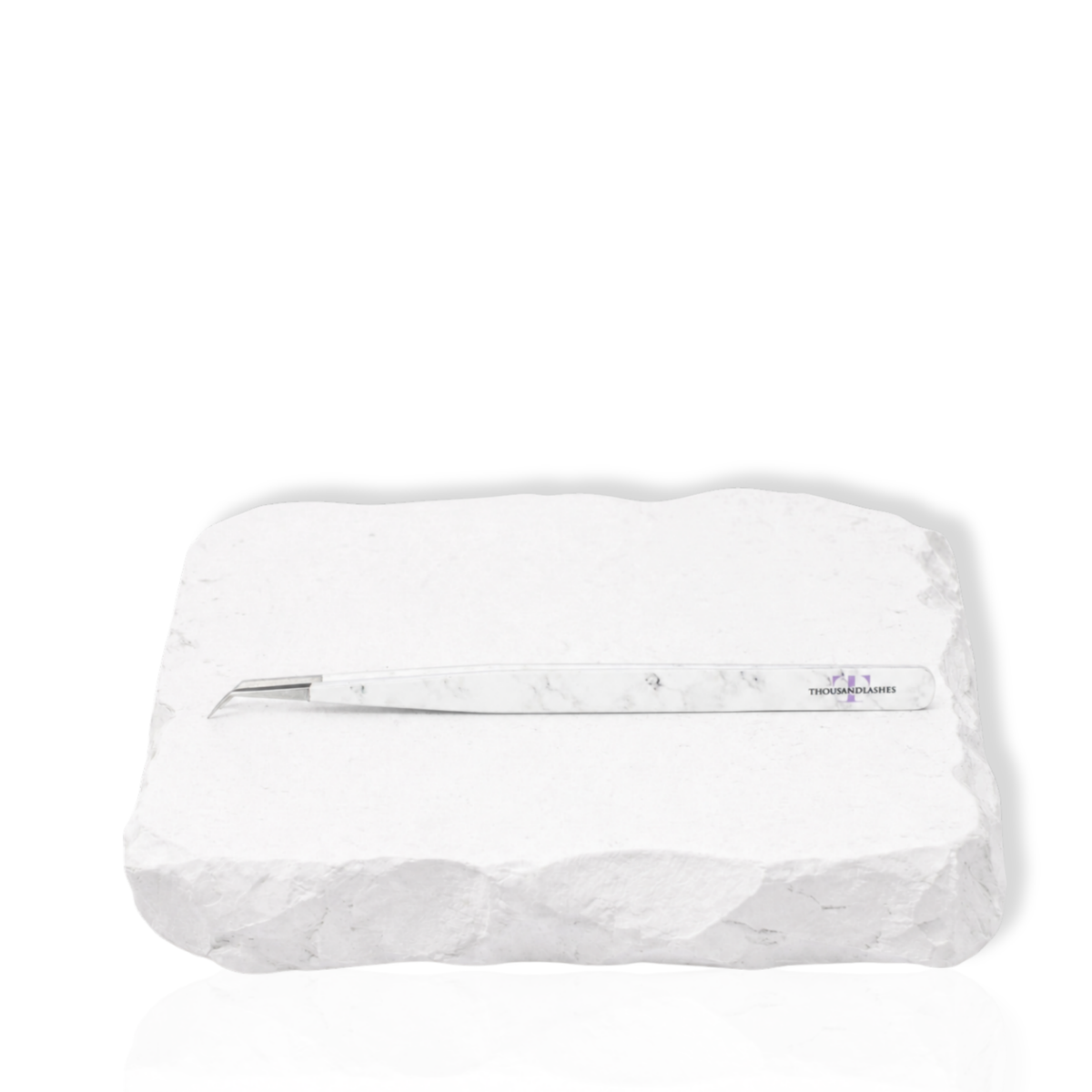 Thousandlashes white marble 45-degree isolation tweezer
