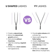 U shaped vs yy lashes