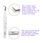 angled L tweezer for lash extensions