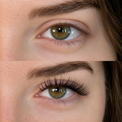 before and after lash extensions