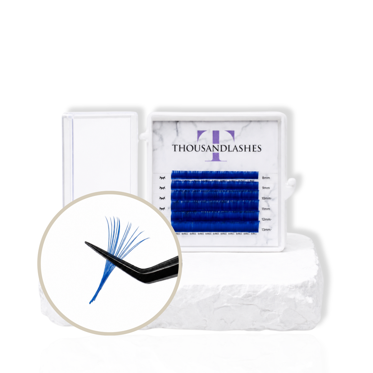 blue colored lashes