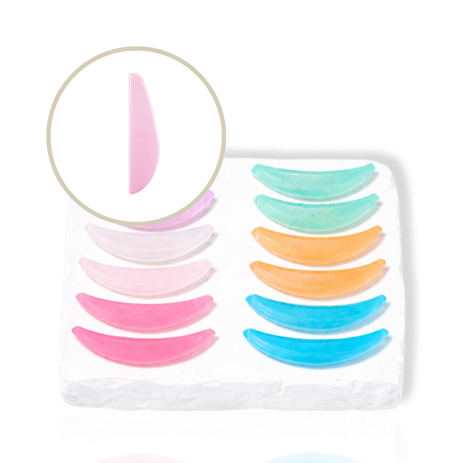 crescent shaped lash lift rods