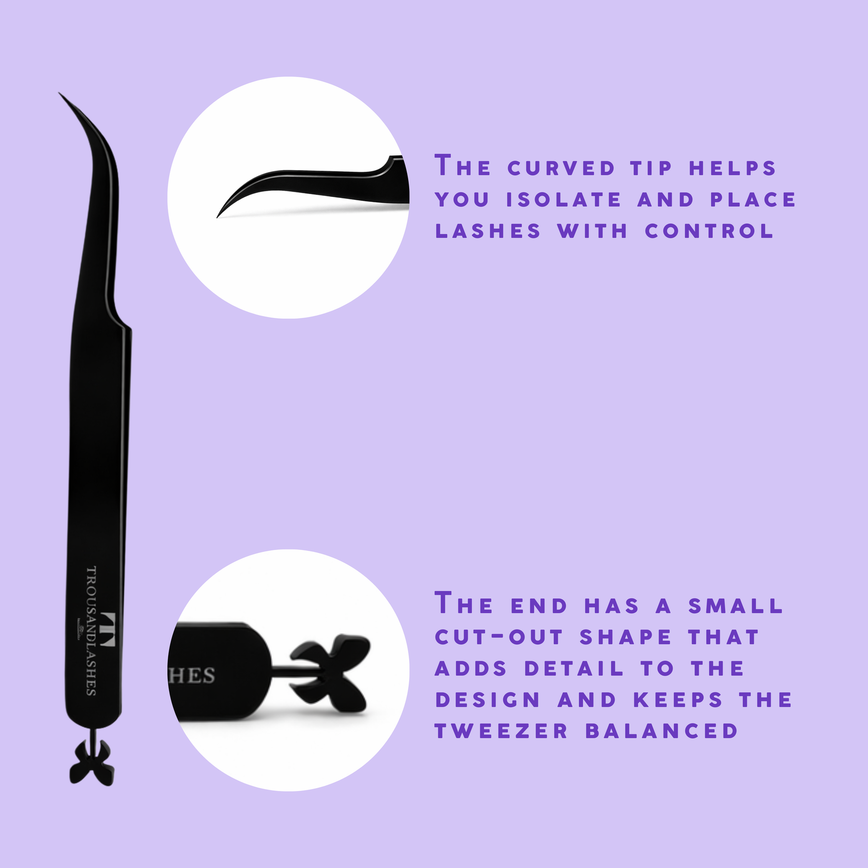 curved isolation lash tweezer