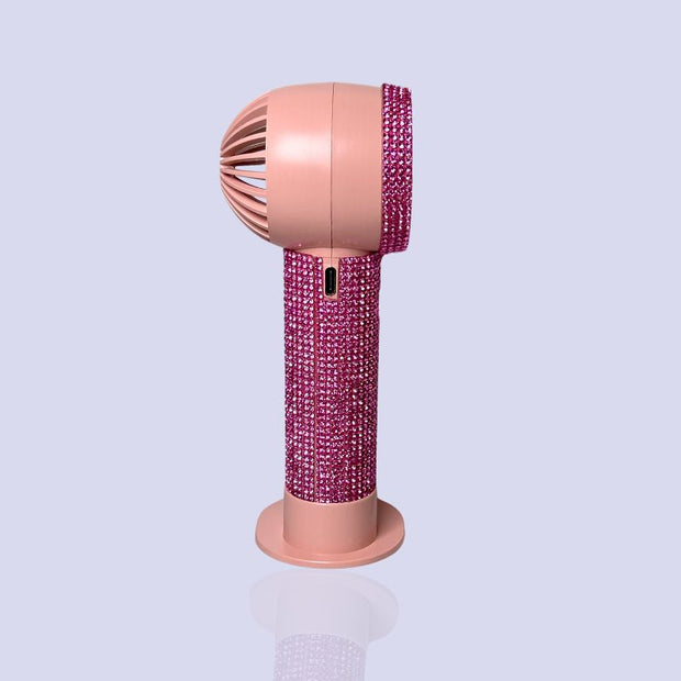 PORTABLE HANDHELD COOLING FAN WITH DIAMONDS