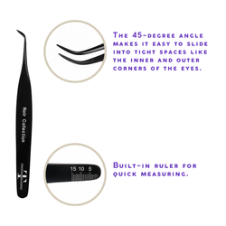 NOIR FIBER TIP COLLECTION 45 DEGREE TWEEZER