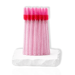 red pink lash brushes