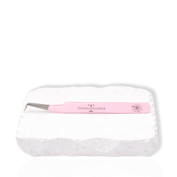 slim 90 degree lash tweezer pink
