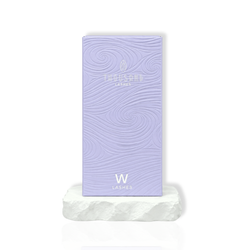 thousandlashes W Lashes tray box displayed on a white stone surface