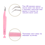volume lash 45 degree tweezer