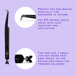 volume lash tweezer 90 degree