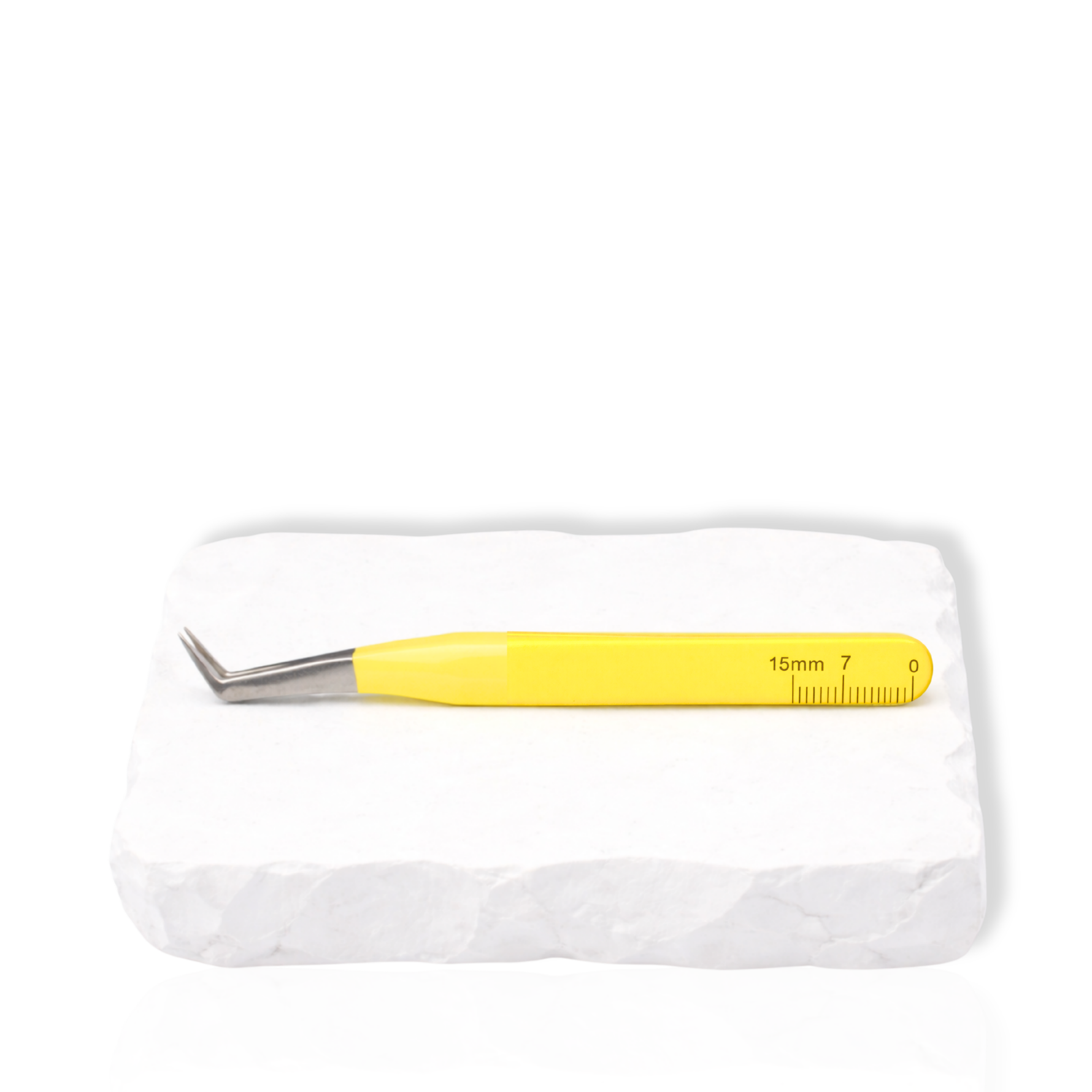 yellow 90 degree lash extension tweezers
