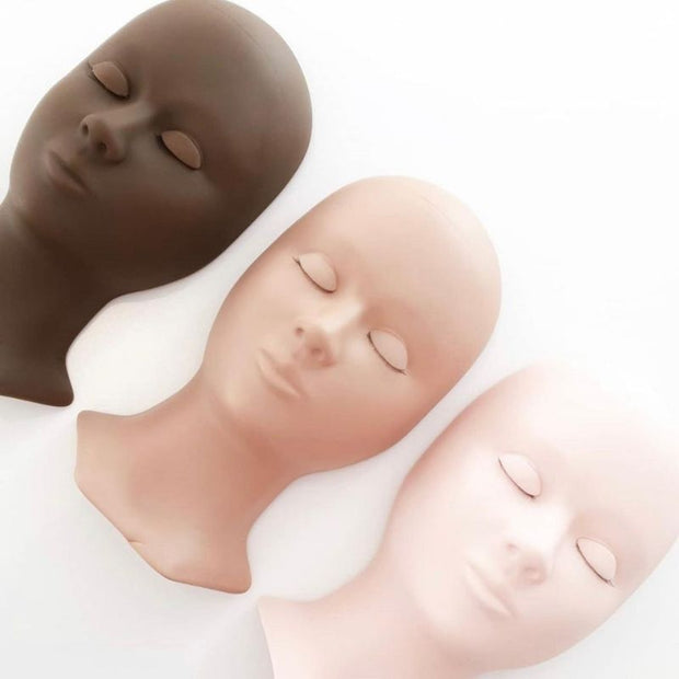 HGYCPP Silicone Training Mannequin Head Removable Eyelids for Grafting  Eyelash Extension Beginner Makeup Practice Dummy Model 